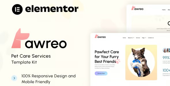 Pawreo 1.0 – Pet Care Services Elementor Template Kit