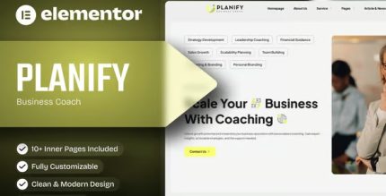 Planify - Business Coaches Elementor Template Kit