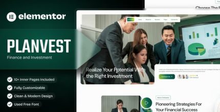 Plantvest - Finance & Invesment Elementor Template Kit