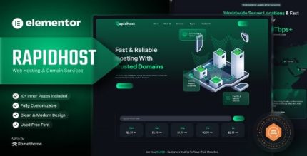 Rapidhost - Web Hosting & Domain Services Elementor Template Kit