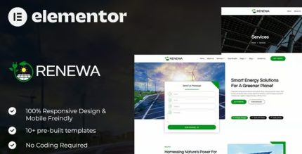 Renewa - Solar & Green Renewable Energy Elementor Template Kit