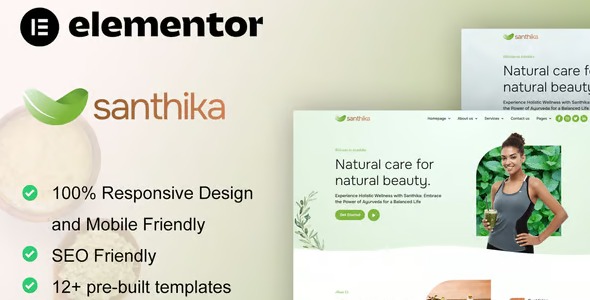 Santhika 1.0 – Ayurveda & Natural Beauty Care Elementor Template Kit