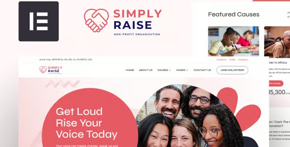 SimplyRise 1.0 – Charity & Donation Elementor Template Kit