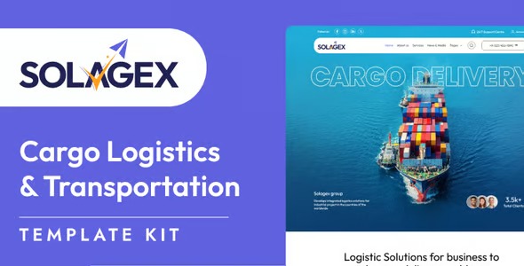 Solagex 1.0 – Logistics & Transportation Elementor Template Kit