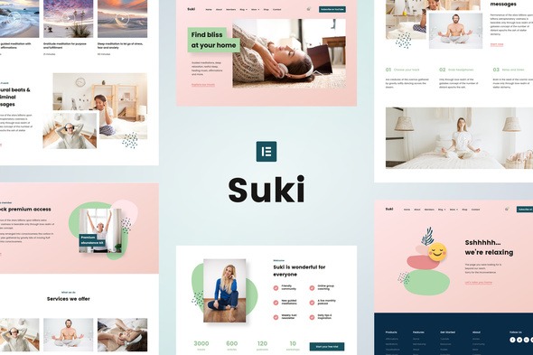 Suki  – Meditation Channel Elementor Template Kit