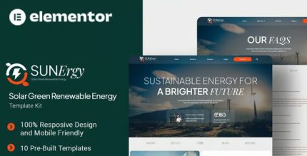 Sunergy - Solar Green Renewable Energy Elementor Template Kit
