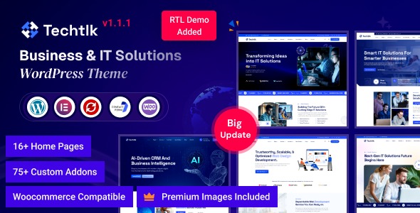 Techtlk 1.1.1 – Business & IT Solutions WordPress Theme