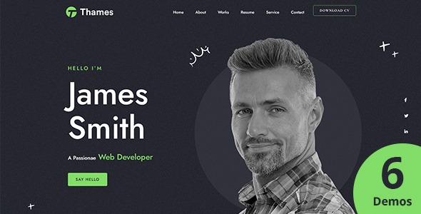 Thames 1.0 – Personal Portfolio WordPress Theme