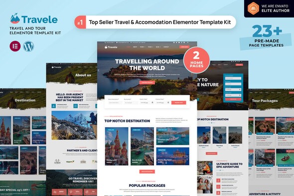 Travele  – Travel & Tour Agency Elementor Template Kit