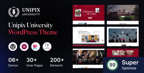 Unipix 1.0.9 – University Education WordPress Theme + RTL
