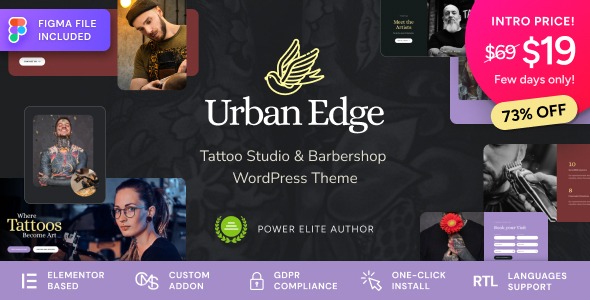 Urban Edge 1.1.1 – Barbershop & Tattoo Studio WordPress Theme