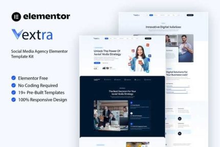 Vextra - Social Media Agency Elementor Template Kit