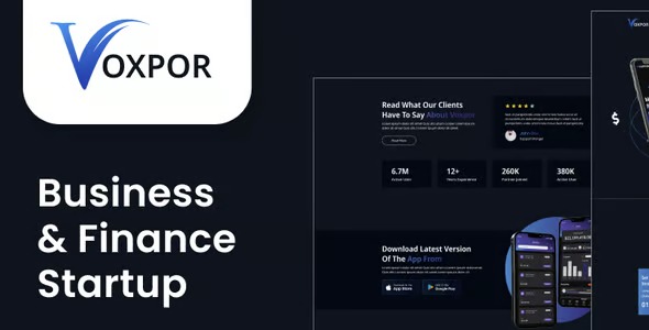 Voxpor 1.0 – Business & Finance Startup Elementor Template kit