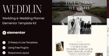 Weddlin - Wedding & Wedding Planner Elementor Template Kit