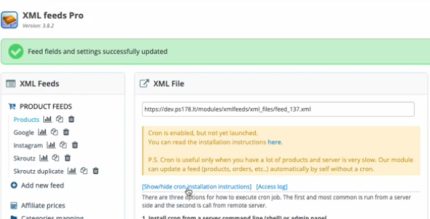 XML Feeds Pro module - Prestashop
