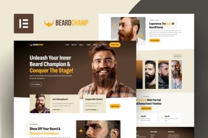 BeardChamp - Beard & Mustache Competition Elementor Template Kit
