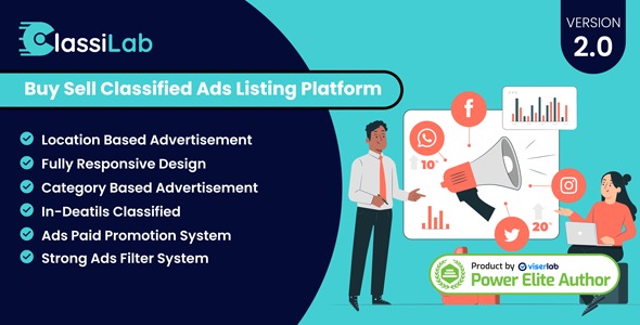 ClassiLab 2.0 – Buy Sell Classified Ads Listing Platform