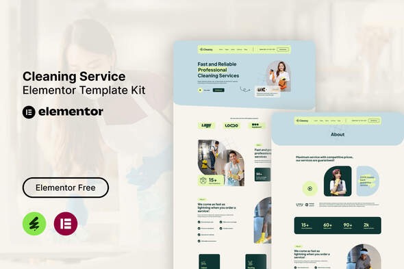 Cleansy  – Cleaning Service Elementor Template Kit