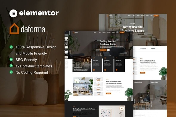 Daforma 1.0 – Interior Design Service Elementor Pro Template Kit
