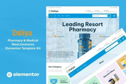 Daliya - Pharmacy & Medical Store WooCommerce Elementor Pro Template Kit