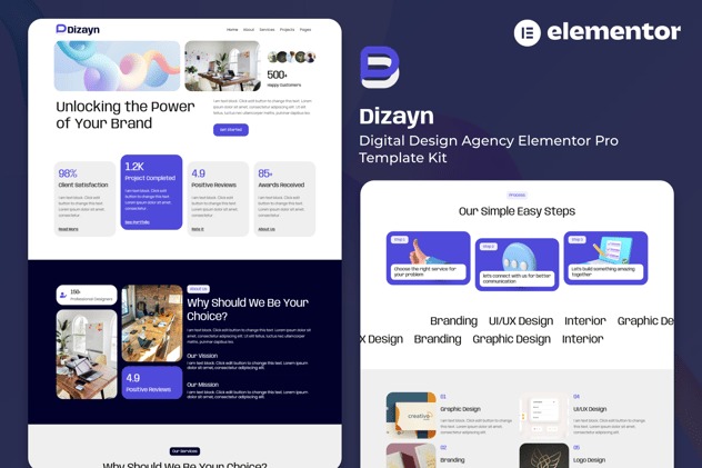 Dizayn  – Digital Design Agency Elementor Pro Template Kit