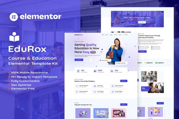 EduRox 1.0 – Online Course & Education Elementor Pro Template Kit
