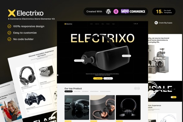 Electrixo 1.0 – E-Commerce Electronics Store Elementor Template Kit
