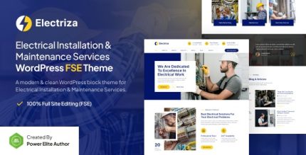 Electriza - Electrical Installation & Maintenance Services FSE WordPress Theme