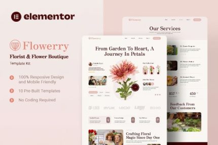 Flowerry - Florist & Flower Boutique Elementor Template Kit