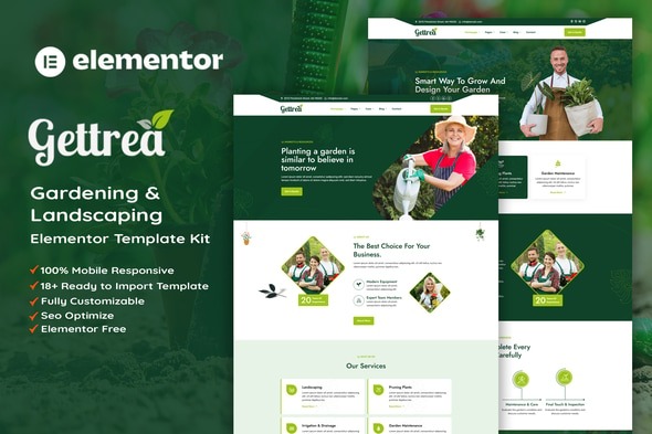 Gettrea 1.0 – Gardening & Landscaping Elementor Template Kit