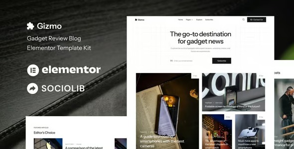 Gizmo 1.0 – Gadget Review Blog & Magazine Elementor Template Kit