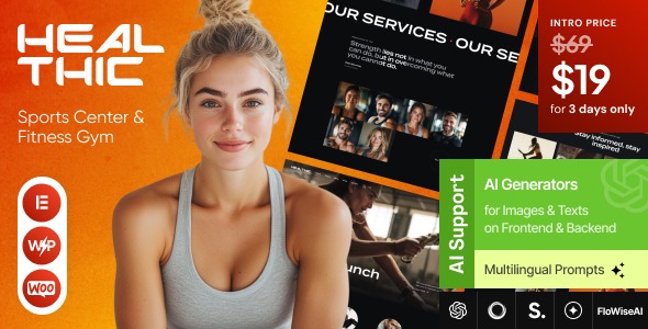 Healthic 1.4.0 – Sports Center & Fitness Gym WordPress Theme