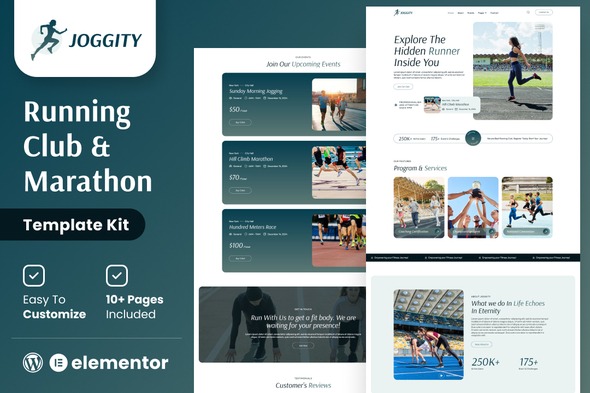 Joggity 1.0 – Marathon Race & Running Elementor Template Kit