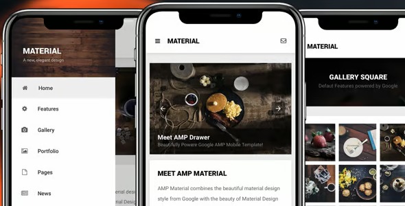 AMP Material Mobile 1.0 – Google AMP Mobile Template