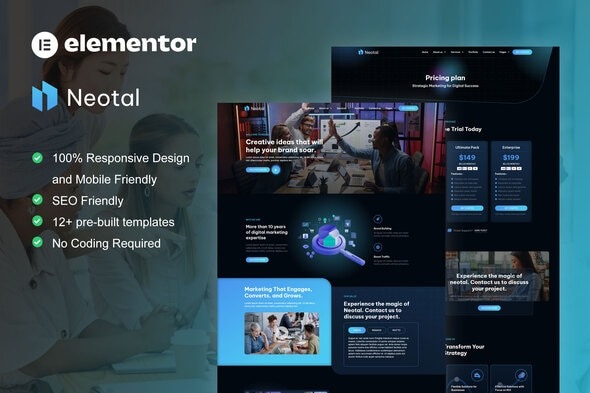 Neotal  – Digital Marketing Agency Elementor Pro Template Kit