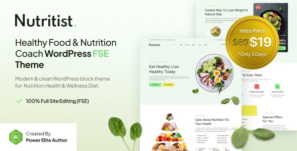 Nutritist 1.0.0 – Healthy Food & Nutrition Coach FSE WordPress Theme