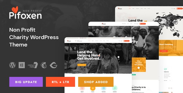 Pifoxen 1.1 – Nonprofit Charity WordPress Theme