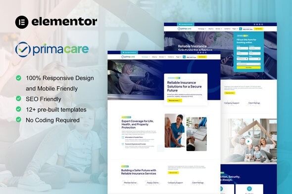 PrimaCare 1.0 – Finance & Insurance Company Elementor Pro Template Kit