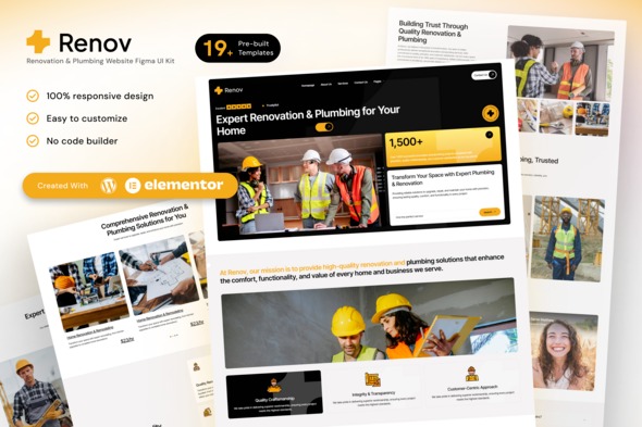 Renov  – Renovation & Plumbing Elementor Template Kit