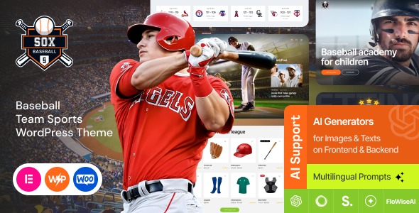 Sox 1.0 – Baseball Team Sports WordPress Theme
