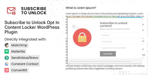 Subscribe to Unlock Opt In Content Locker WordPress Plugin 2.1.2
