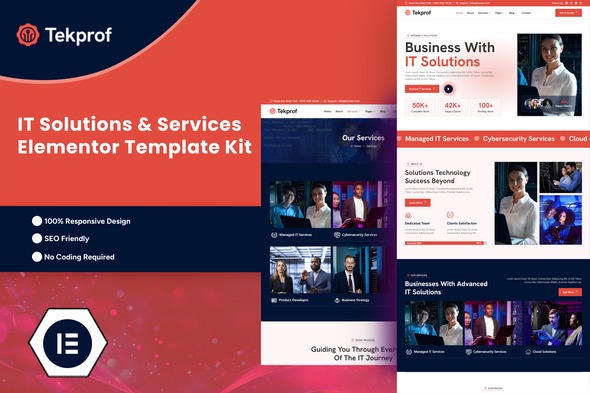 Tekprof 1.0.2 – IT Solution & Technology Elementor Template Kit