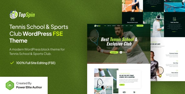 TopSpin 1.0.0 – Tennis School & Sports Club FSE WordPress Theme
