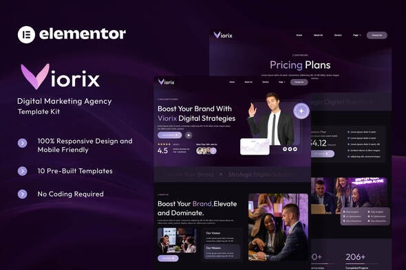 Viorix  – Digital Marketing Agency Elementor Template Kit