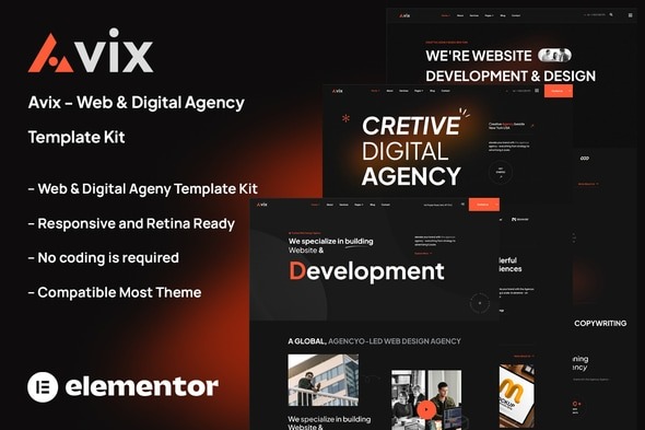 Avix  – Web and Digital Agency Template Kit