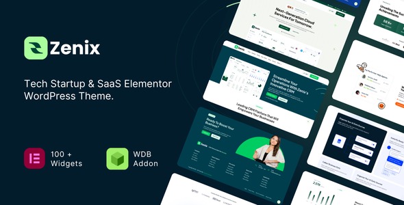 Zenix 6.2 – Tech Startup & SaaS Elementor WordPress Theme