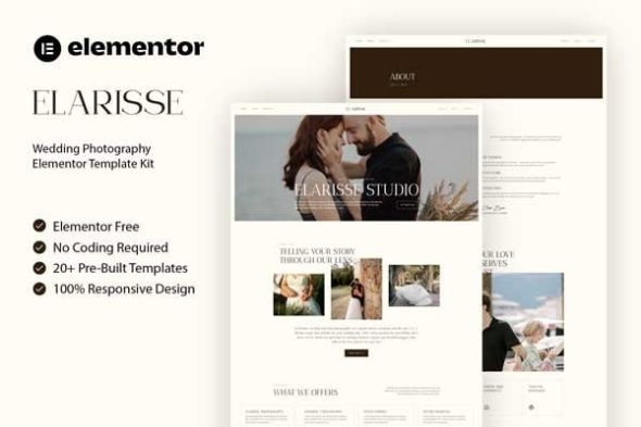 Elarisse  – Wedding Photography Elementor Template Kits