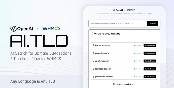 AI.TLD: AI Search for Available Domain Names (OpenAI + WHMCS) 1.2