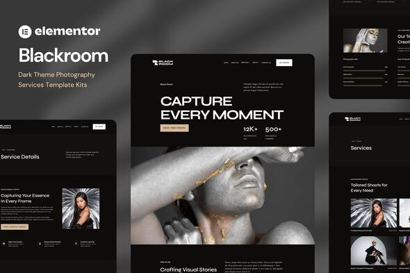 Blackroom 1.0 – Dark Theme Photography Elementor Template Kit