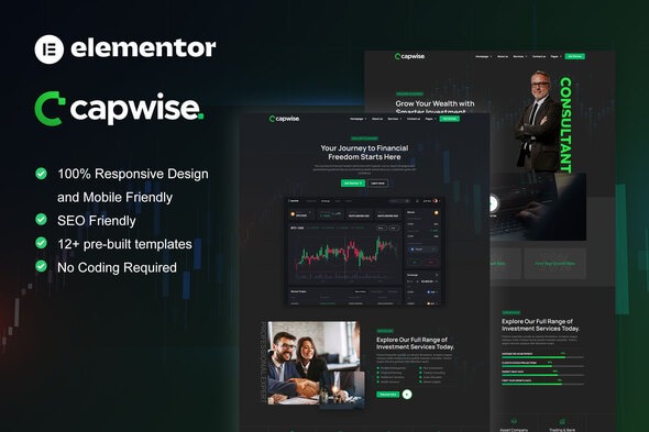CapWise 1.0 – Trading & Investment Elementor Pro Template Kit